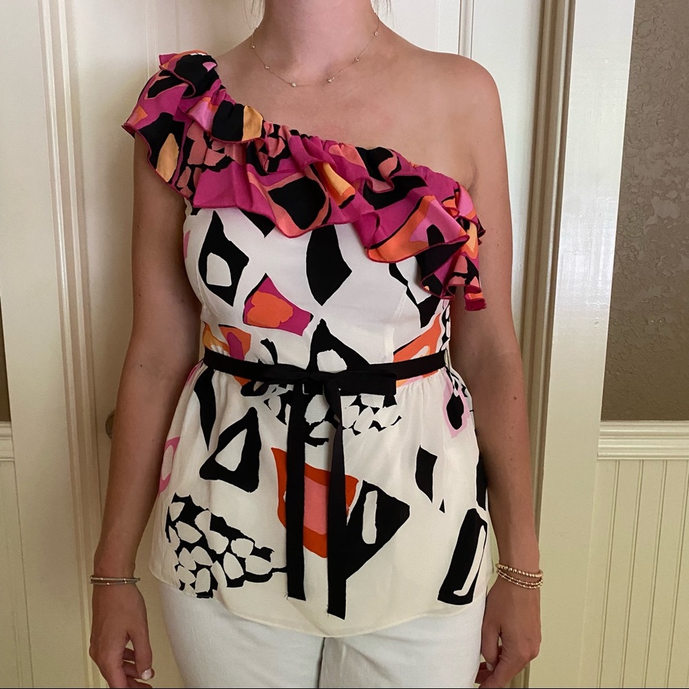 Claude Brown One Shoulder Top